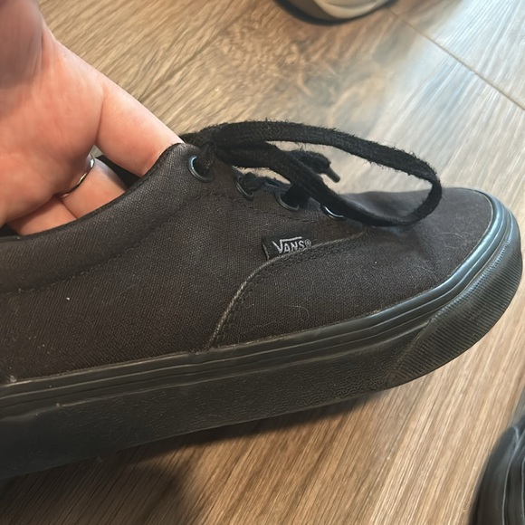 All black, lace up vans. Size 7W USA - Picture 2 of 8